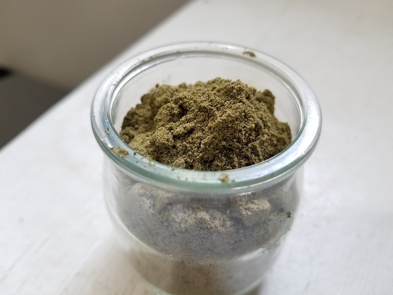 hemp protein powder in a glass jar