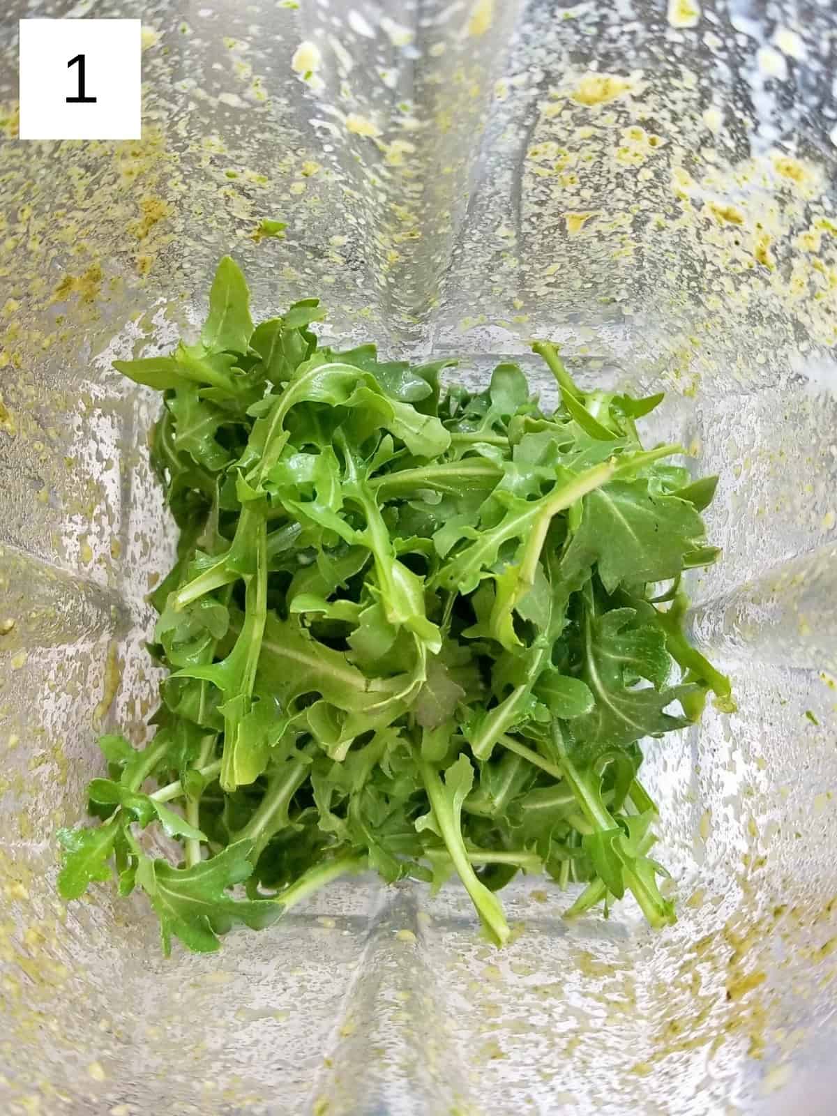Step 1 of preparing a low histamine green smoothie with fresh ingredients, showing the initial process for a healthy green smoothie recipe.