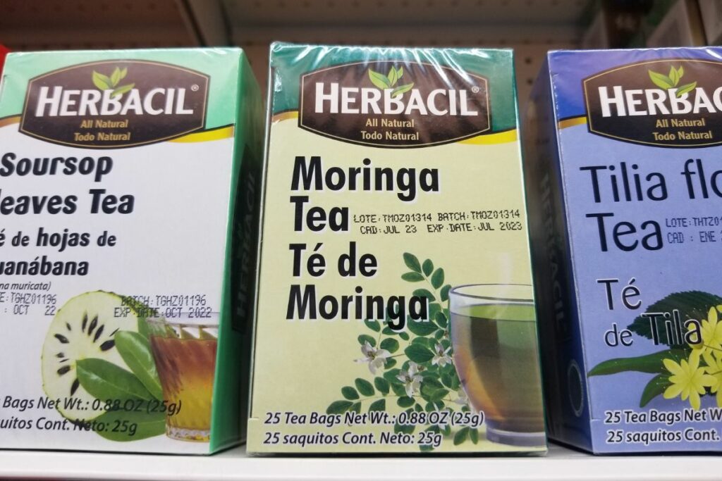 Different types of Herbacil teas.