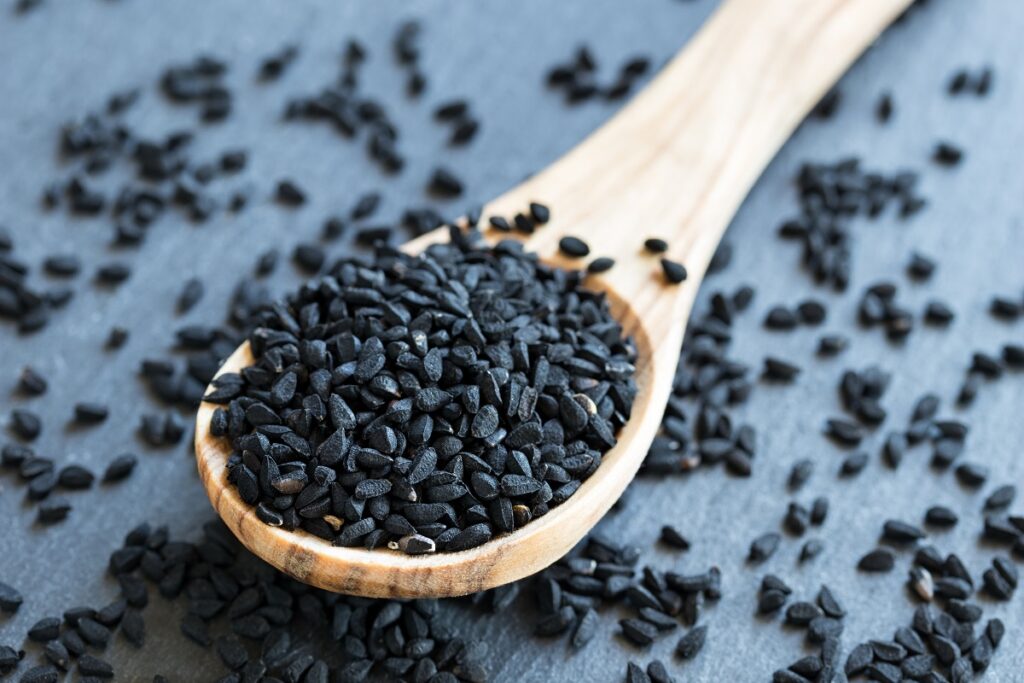 a spoonful of black cumin (nigella seeds).