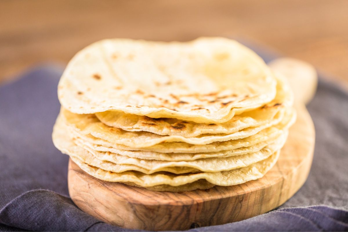 freshly made corn tortillas.