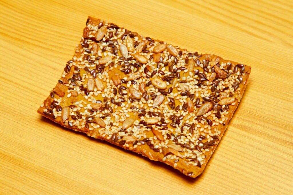 multi-seed crackers on a flat surface.