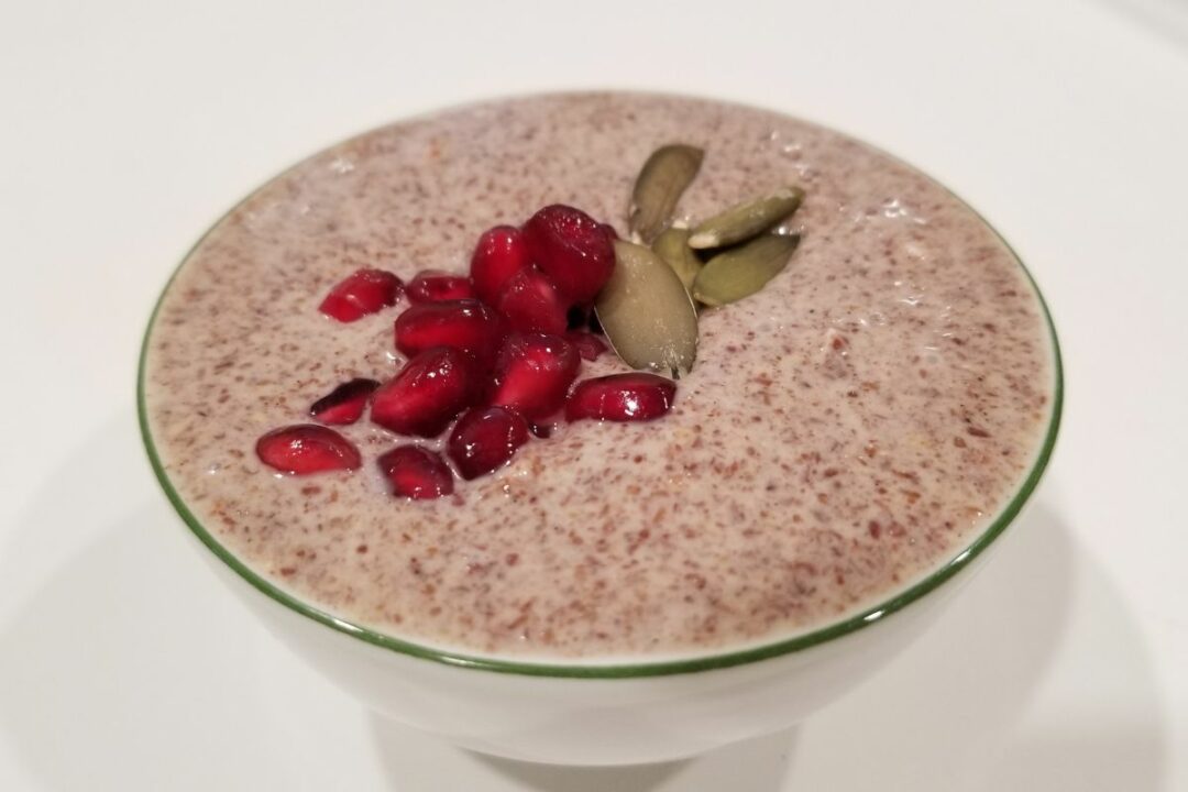 Vanilla Coconut Flax Seed Pudding (Vegan, GrainFree Dessert)