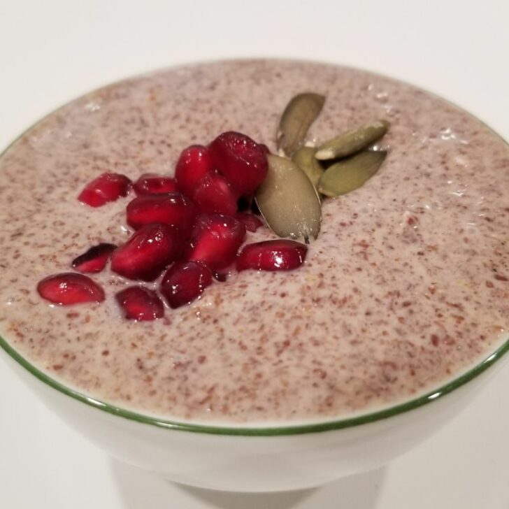 Vanilla Coconut Flax Seed Pudding (Vegan, GrainFree Dessert)