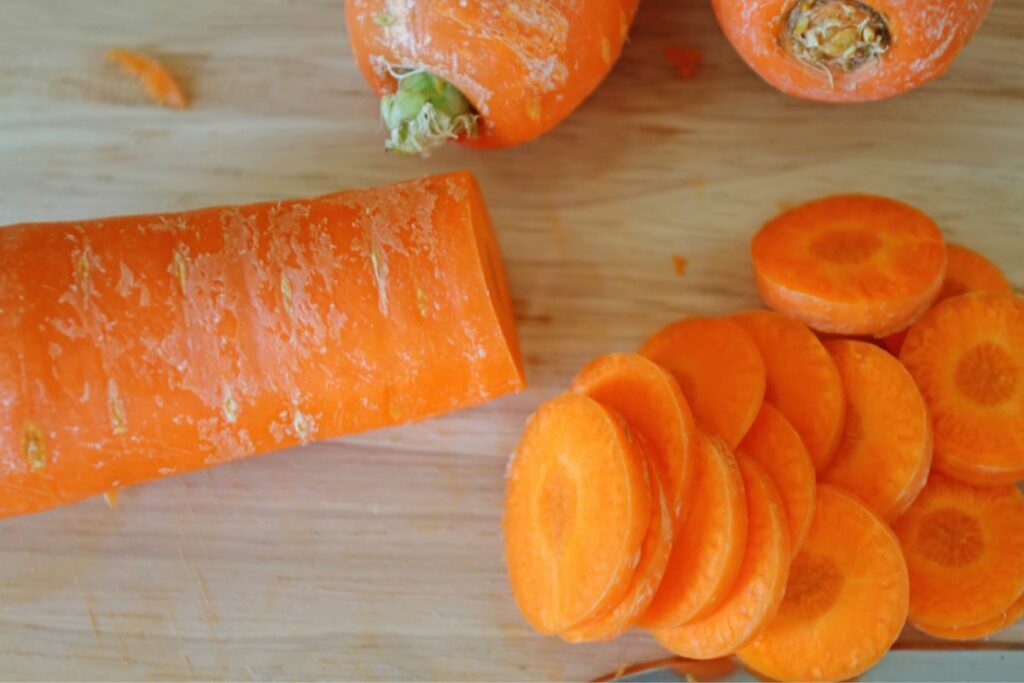 vibrant orange carrot slices.
