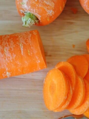 vibrant orange carrot slices.