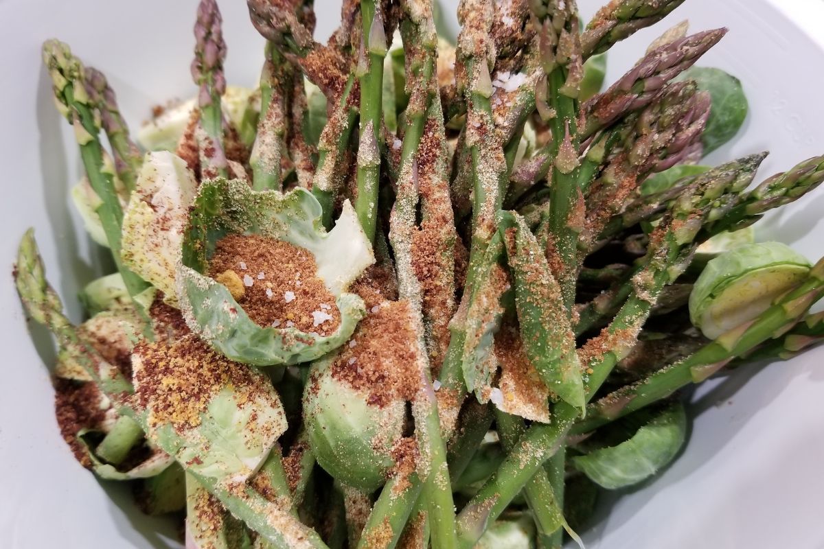 Quick Roasted Asparagus & Brussels Sprouts (No Vinegar)
