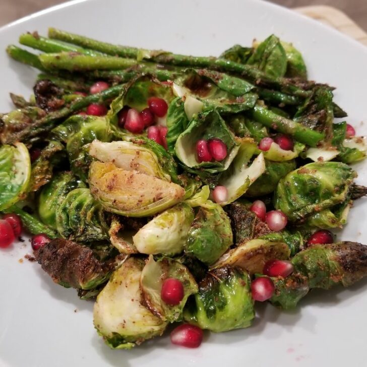 Quick Roasted Asparagus & Brussels Sprouts (No Vinegar)