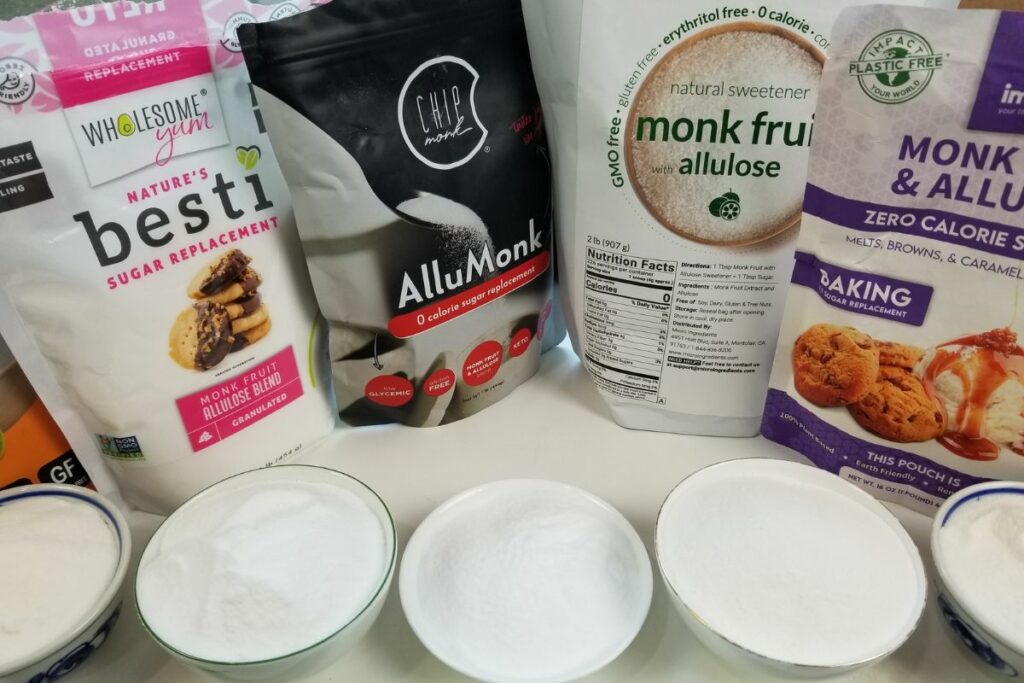 Different Allulose sugar brands.