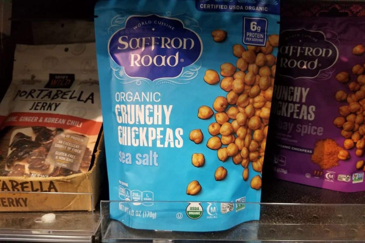 A pack of sea salted organic chickpeas.
