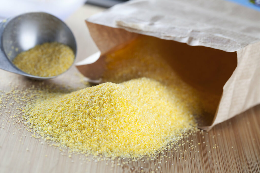 A bag of raw polenta.