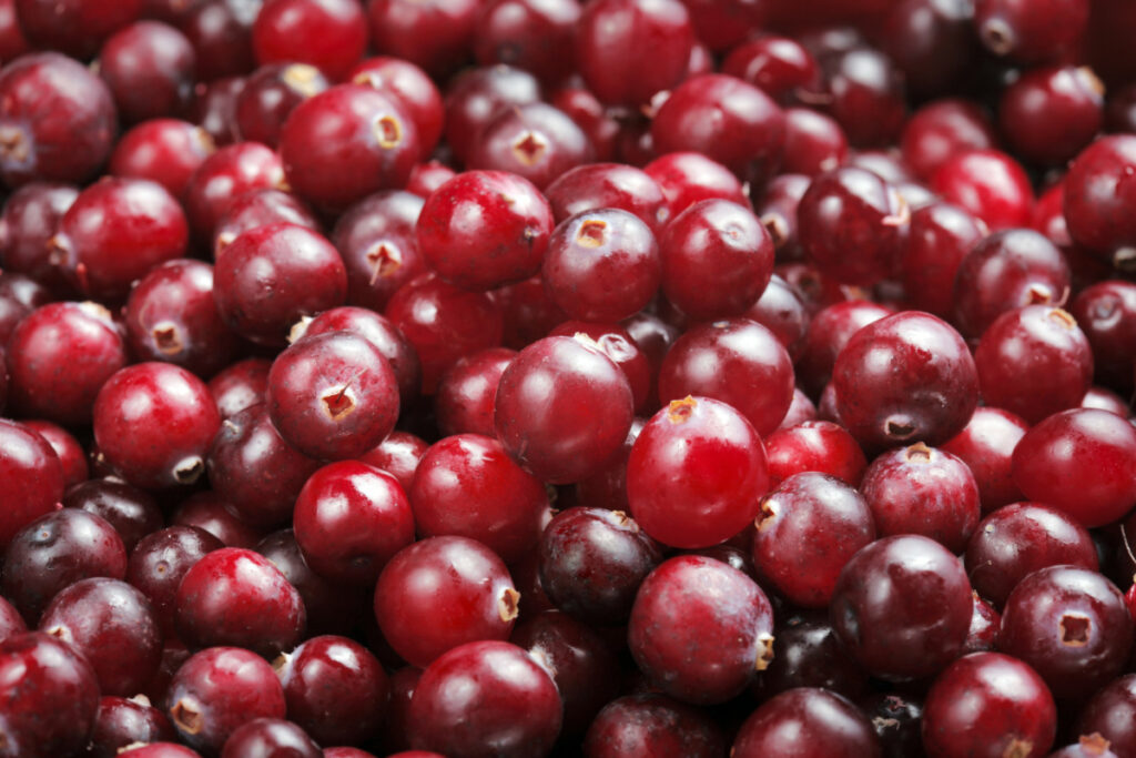 A pile of cranberries.