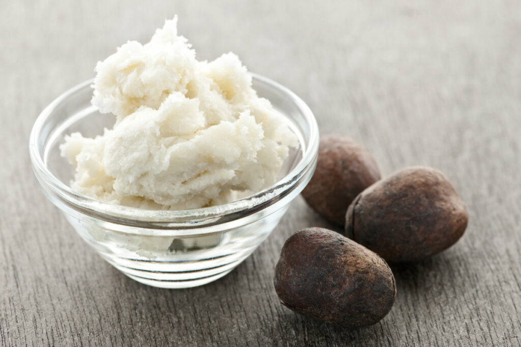 A bowl of shea butter.