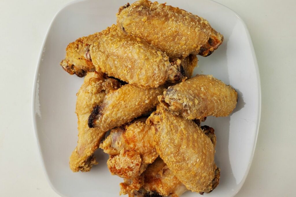 Fried chickens in a plate.