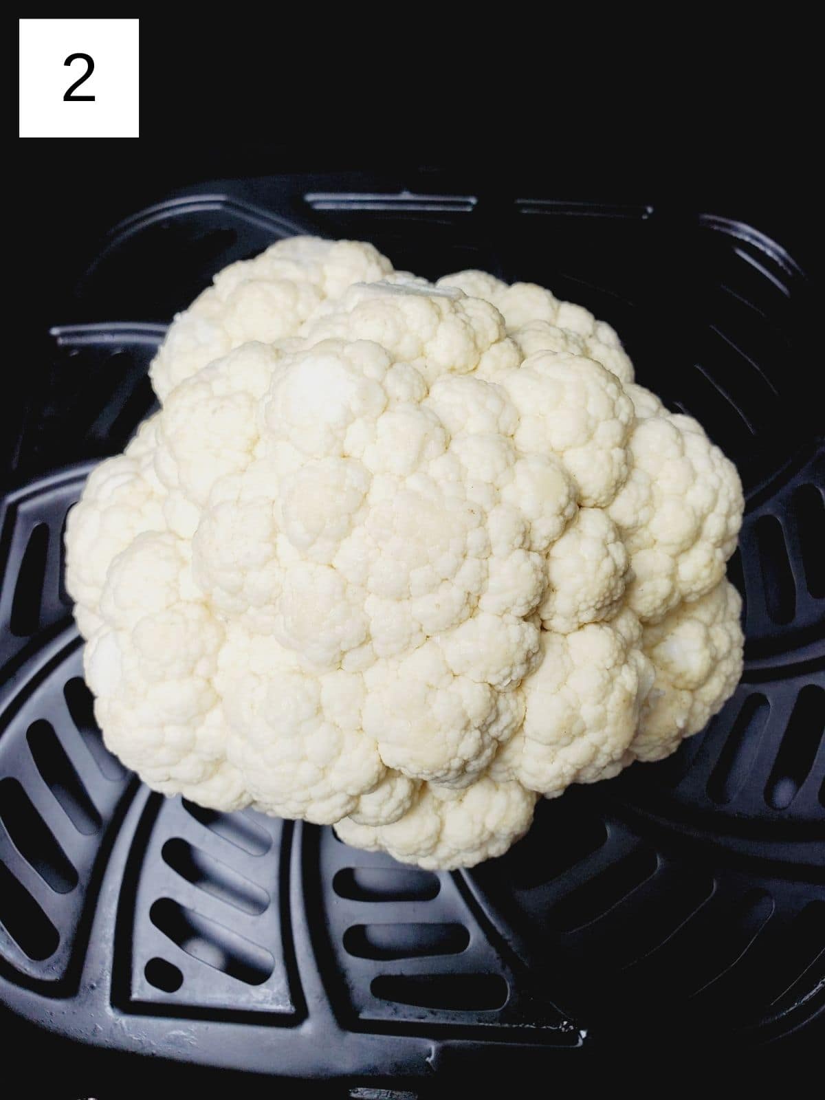 whole raw cauliflower in an air fryer.