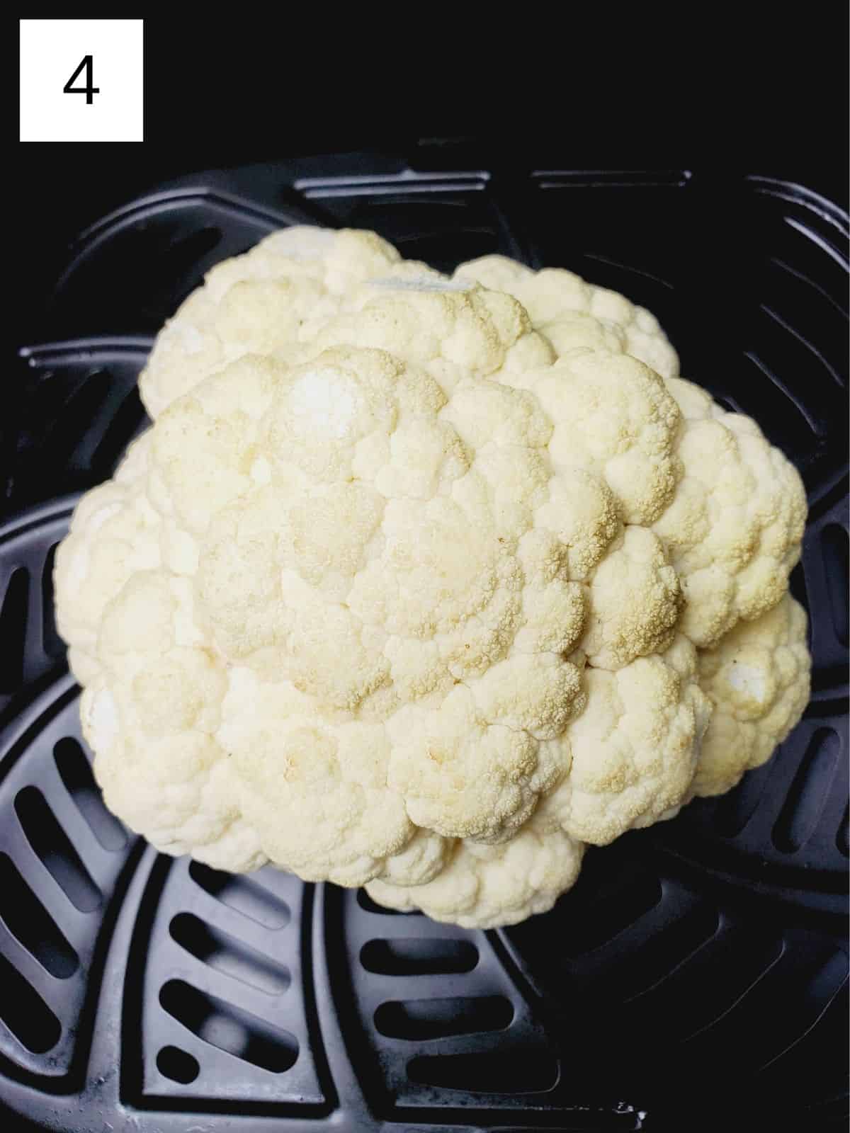 whole raw cauliflower in an air fryer.