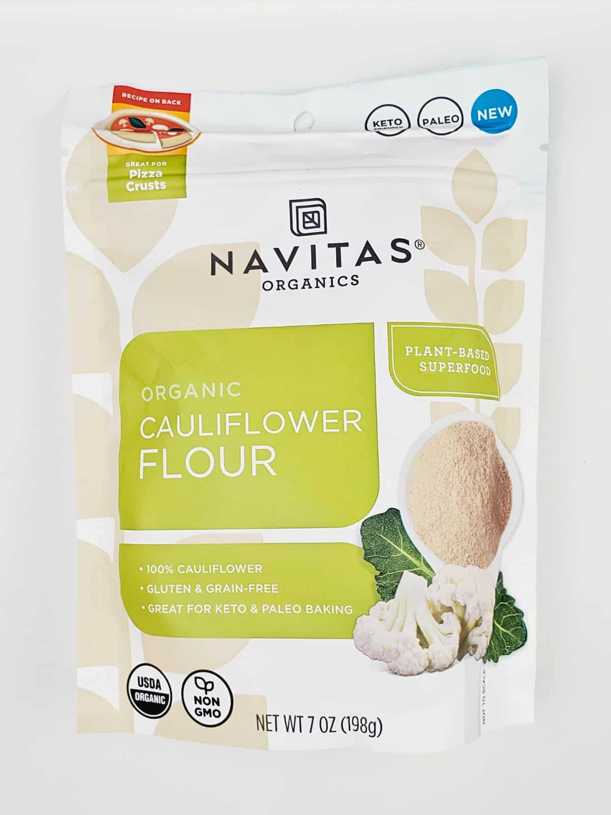 a pack of 7 oz. of organic cauliflower flour from Navitas.