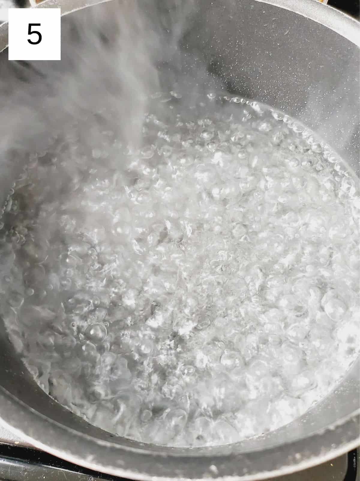 a pot of boiling, salted water.