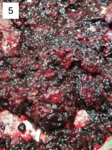 crushed and soften blackberry mixture in a saucepan.
