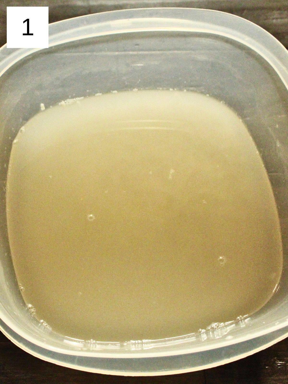 soaking uncooked sweet rice overnight.