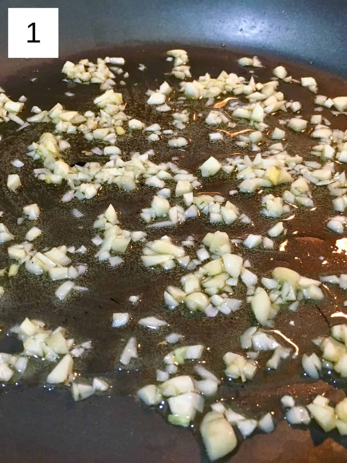 sautéing the garlic.