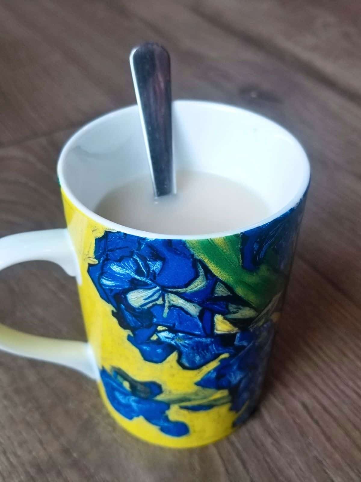 mug of warm ginger milk.