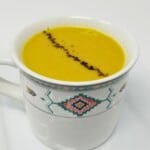 golden/turmeric milk in a mug.