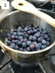 blueberries in a heavy-bottomed saucepan.