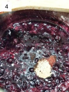 crushed and soften blueberry mixture with the other seasonings in a pot.