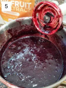 blueberry jam smoothed mixture in a bowl.