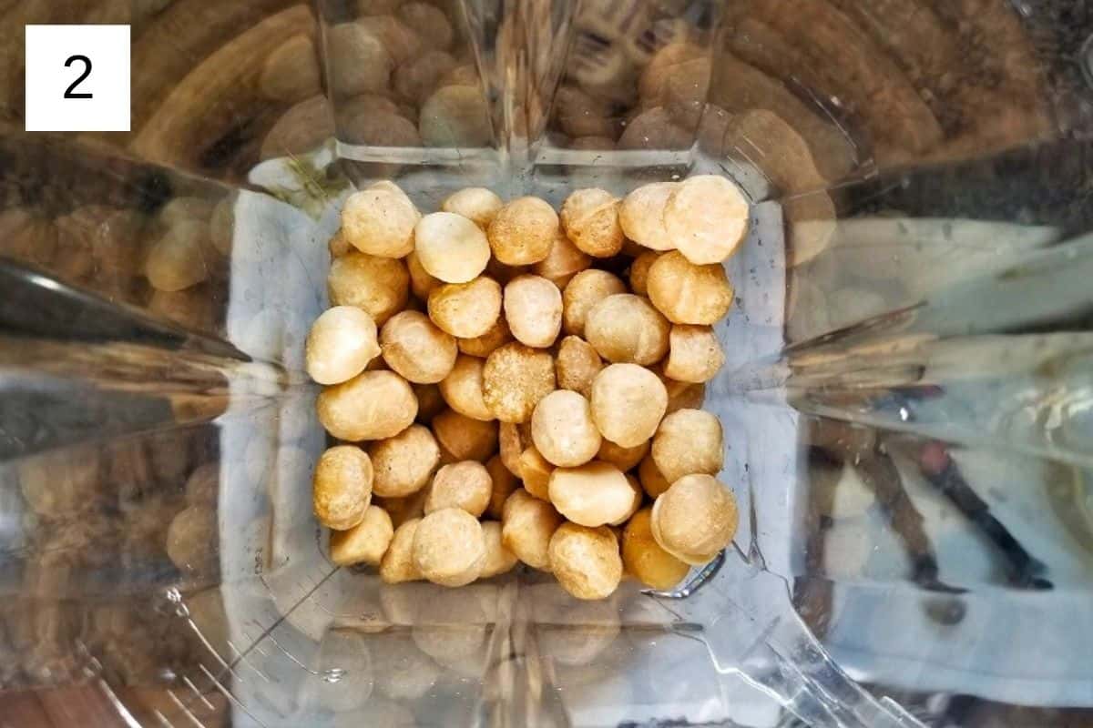 macadamia nuts in a blender.