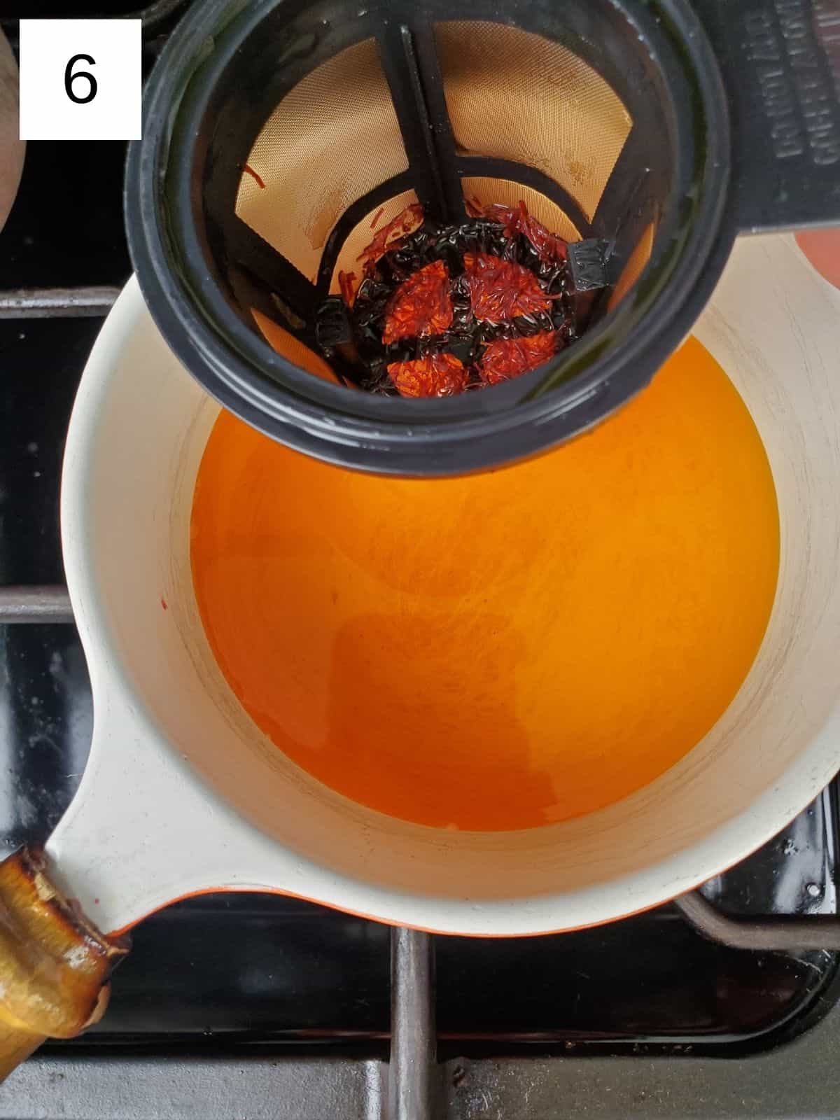 strained saffron syrup.