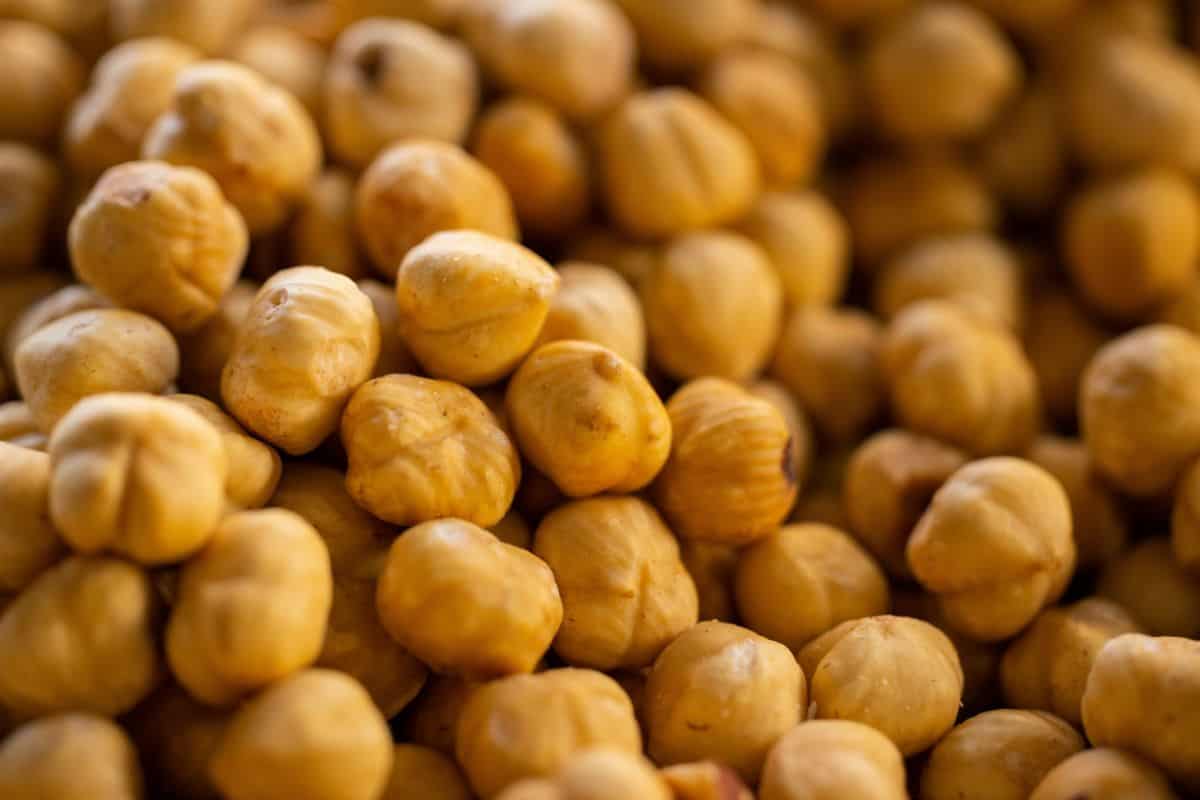a cluster of hazelnuts.