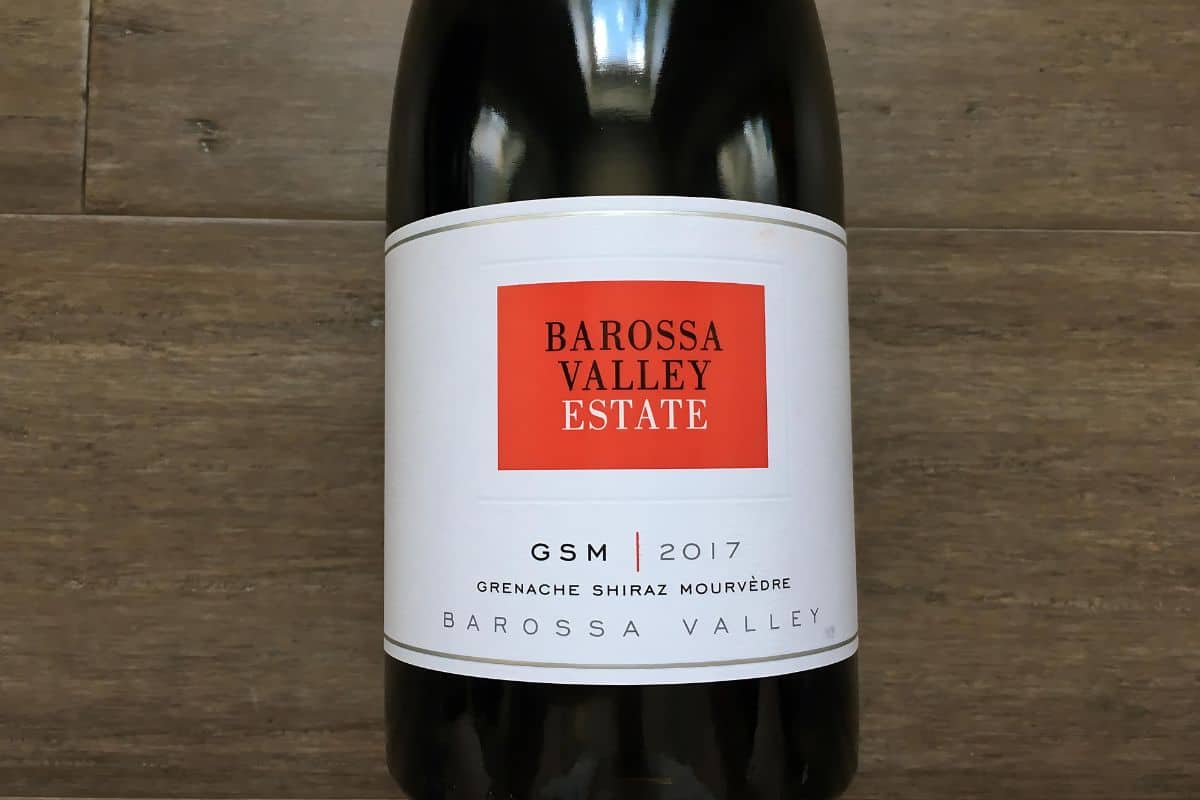 Barossa Valley Estate wine bottle.