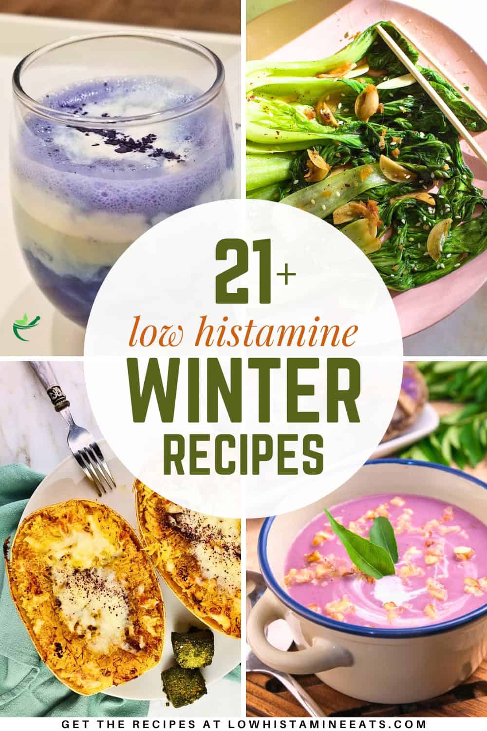 A collage showcasing a selection of low histamine winter recipes.