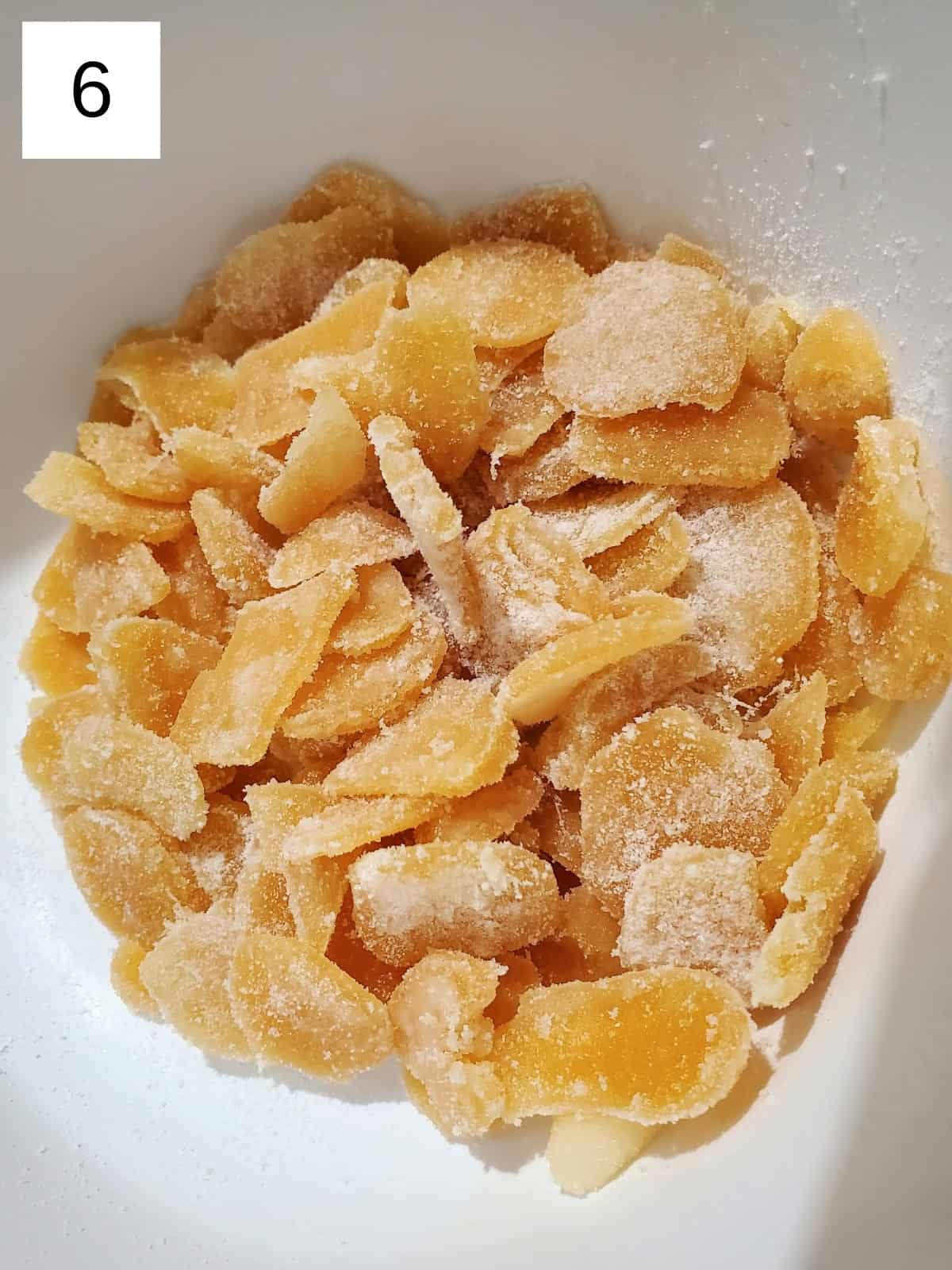candied ginger with sugar.