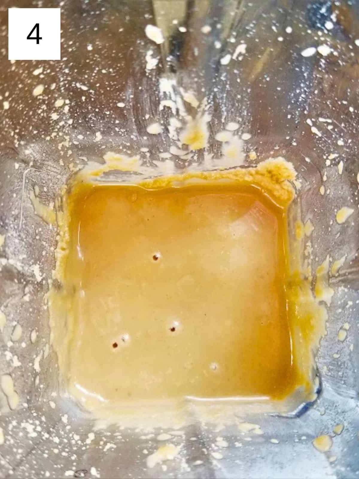 a mixture of nut butter in a blender.